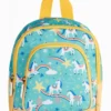 Frugi Aqua Blue Recycled Backpack With Reins - Unicorn