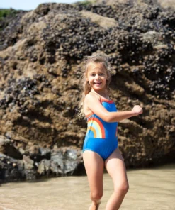Frugi Blue Rainbow UPF 50+ Recycled Thea Swimsuit