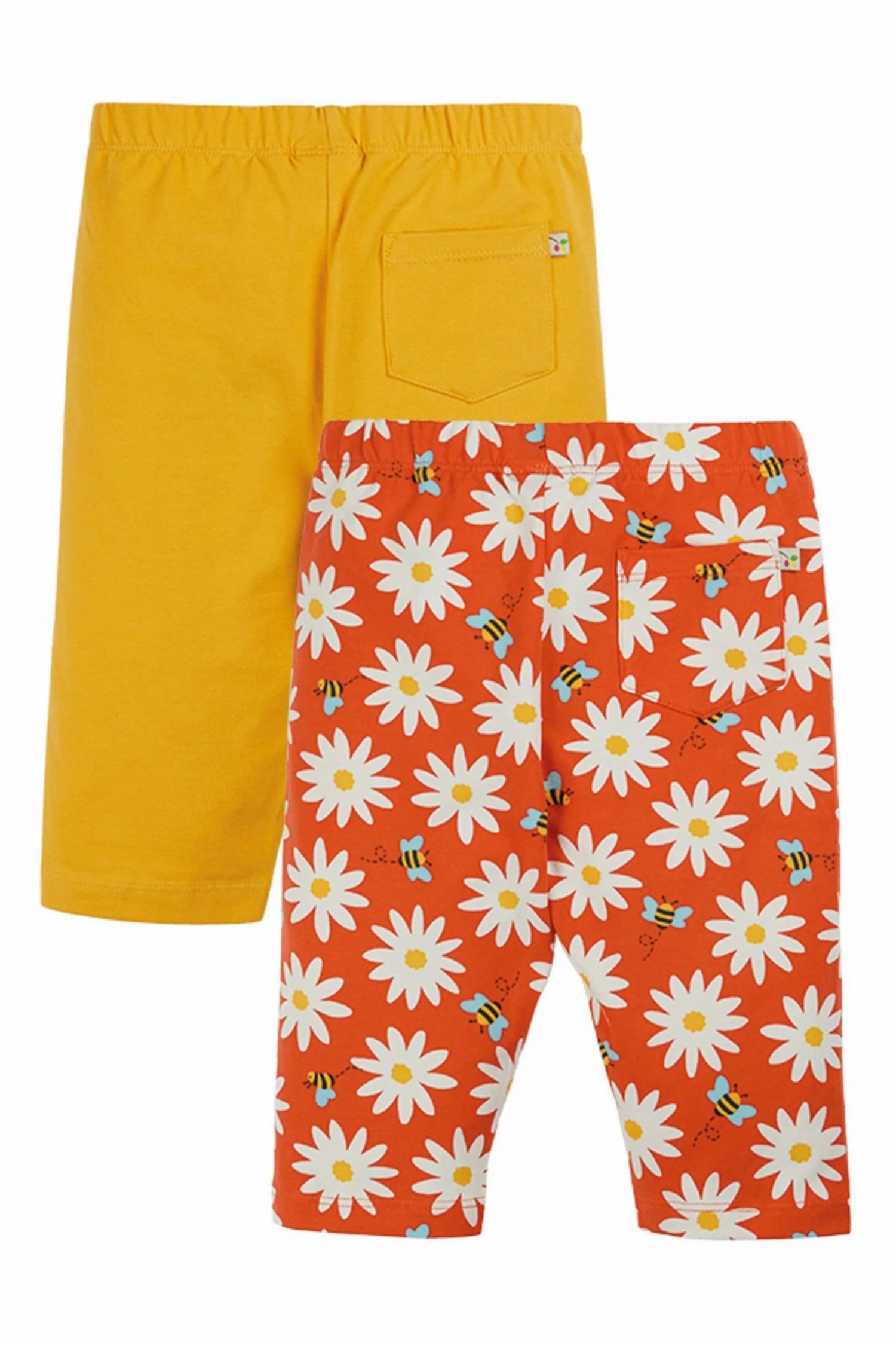 Frugi Orange & Daisy Organic Cycling Short Leggings 2 Pack 4 Frugi Orange & Daisy Organic Cycling Short Leggings 2 Pack - Image 2