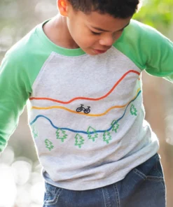 Frugi Organic Cotton Mountain Appliqué Top - Grey/Green -Our Lil Trends Sales Store unnamed file 67 scaled