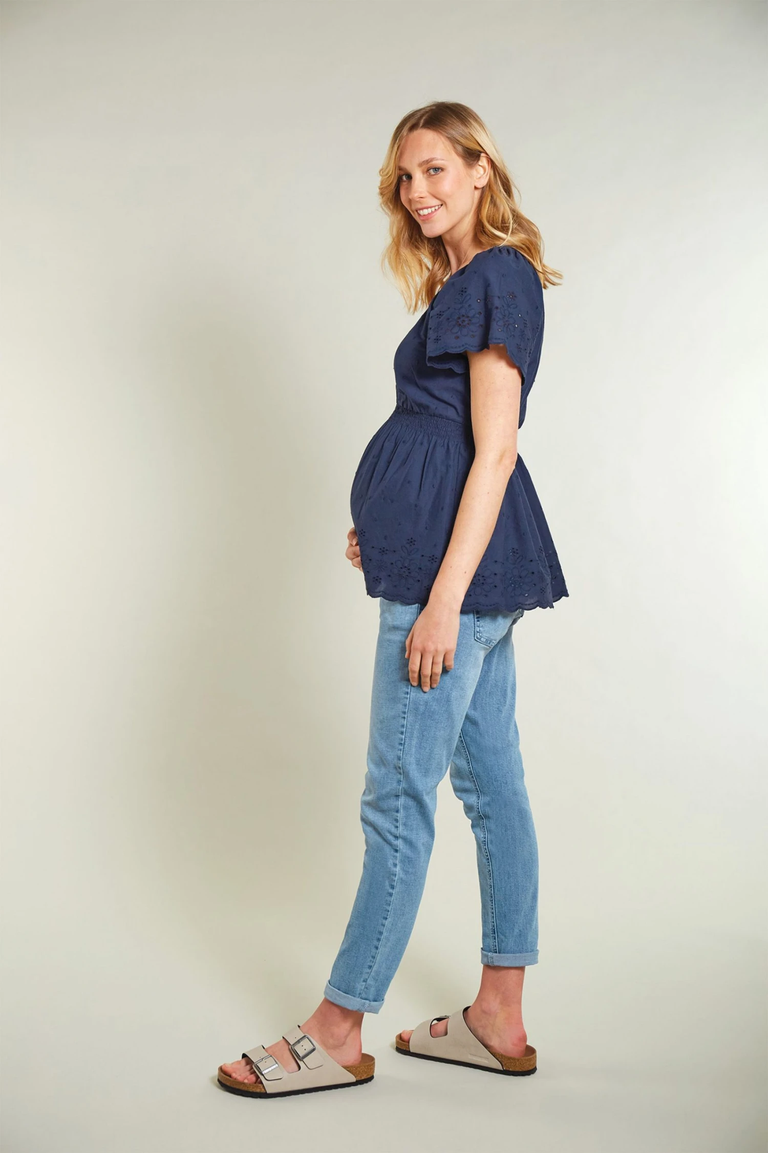 Frugi Navy Blue Organic Maternity And Nursing Top 5 Frugi Navy Blue Organic Maternity And Nursing Top - Image 3