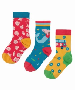 Frugi Organic Mermaid Rainbow Beach Socks 3 Pack