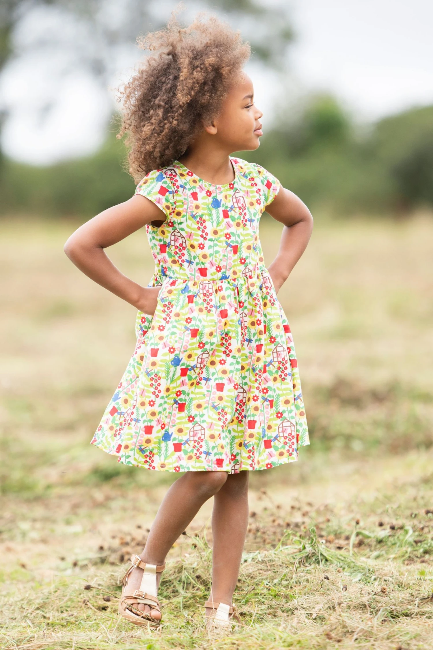 Frugi White Organic Floral Lena Dress 2 Frugi White Organic Floral Lena Dress