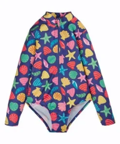 Frugi Blue Seashells UPF 50+ Recycled Zip-up Swimsuit -Our Lil Trends Sales Store unnamed file 690