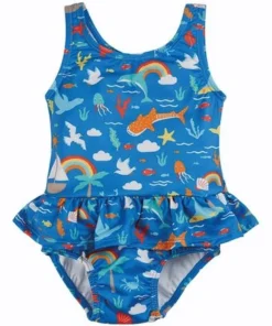 Frugi Blue Rainbow Sea Recycled UPF 50+ Coral Swimsuit -Our Lil Trends Sales Store unnamed file 693