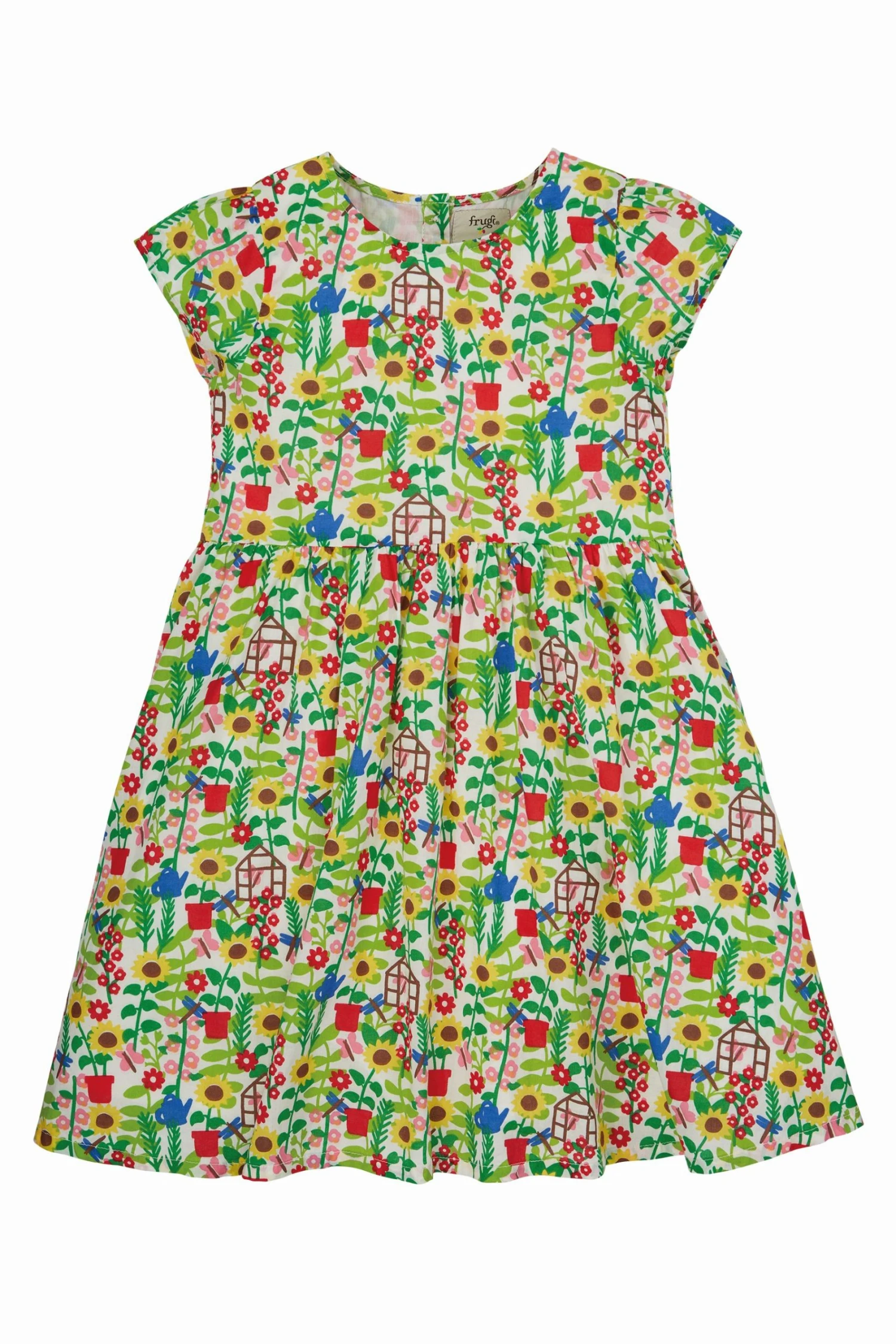 Frugi White Organic Floral Lena Dress 3 Frugi White Organic Floral Lena Dress - Image 2