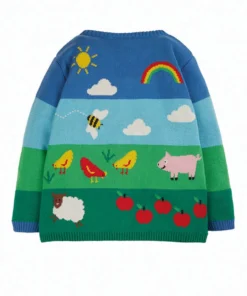 Frugi Natural Organic Cotton Cardigan - Farm Animals