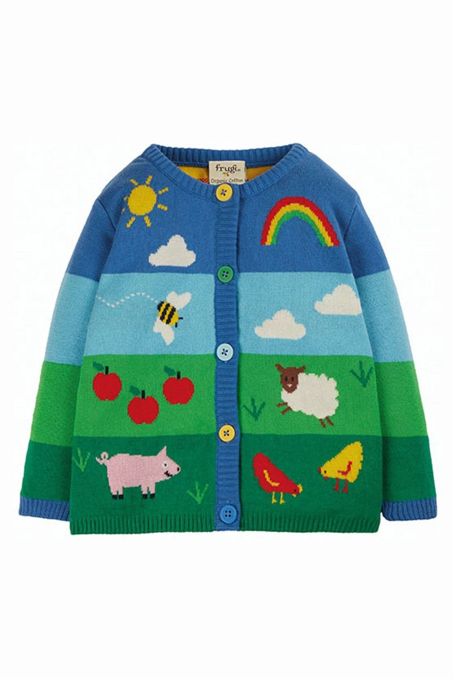 Frugi Natural Organic Cotton Cardigan - Farm Animals 6 Frugi Natural Organic Cotton Cardigan - Farm Animals - Image 4