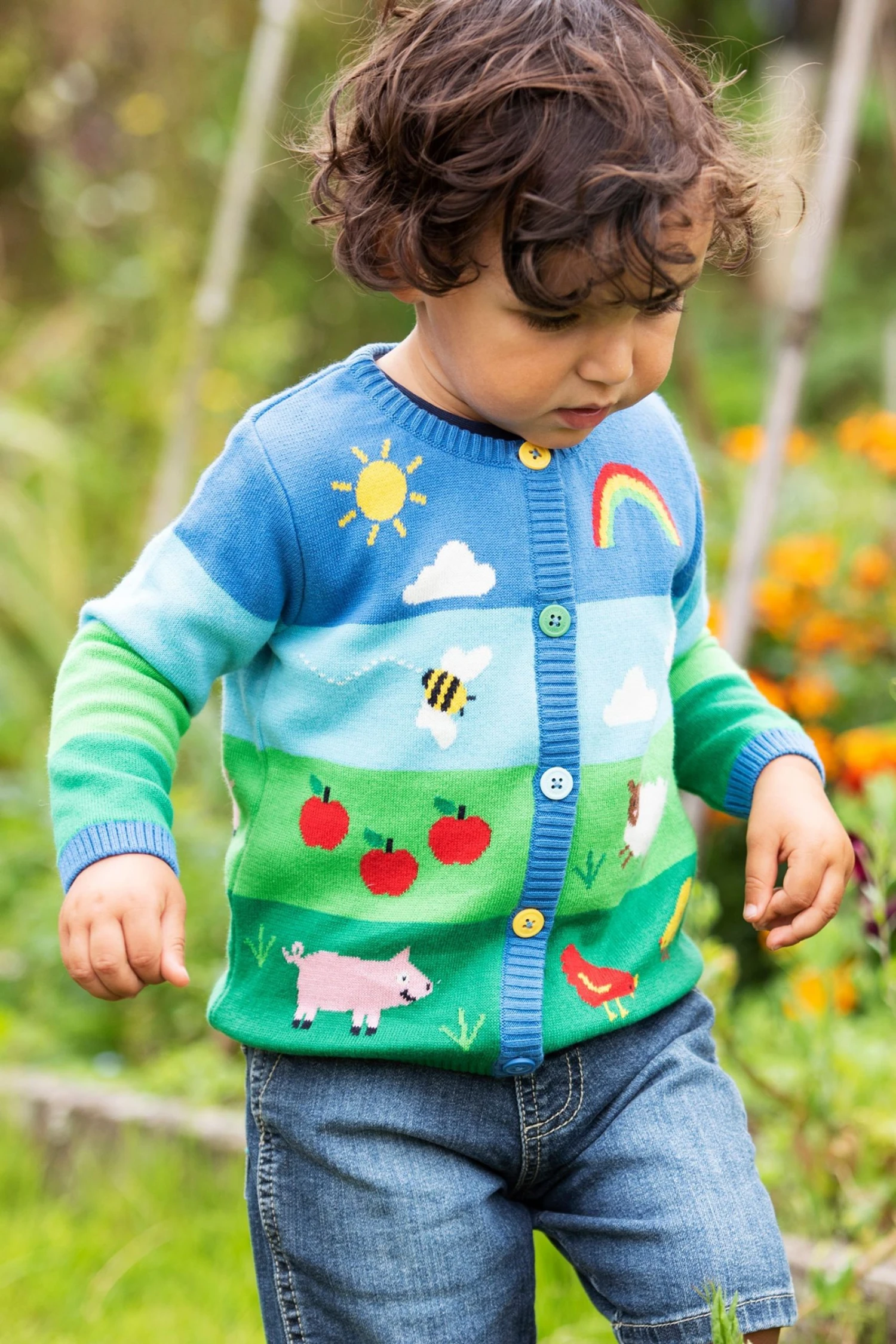 Frugi Natural Organic Cotton Cardigan - Farm Animals 7 Frugi Natural Organic Cotton Cardigan - Farm Animals - Image 5