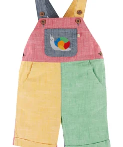 Frugi Natural Organic Rainbow Colourblock Dungarees