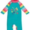 Frugi Blue Rainbow Mermaid UPF 50+ Recycled Little Sun Safe Suit