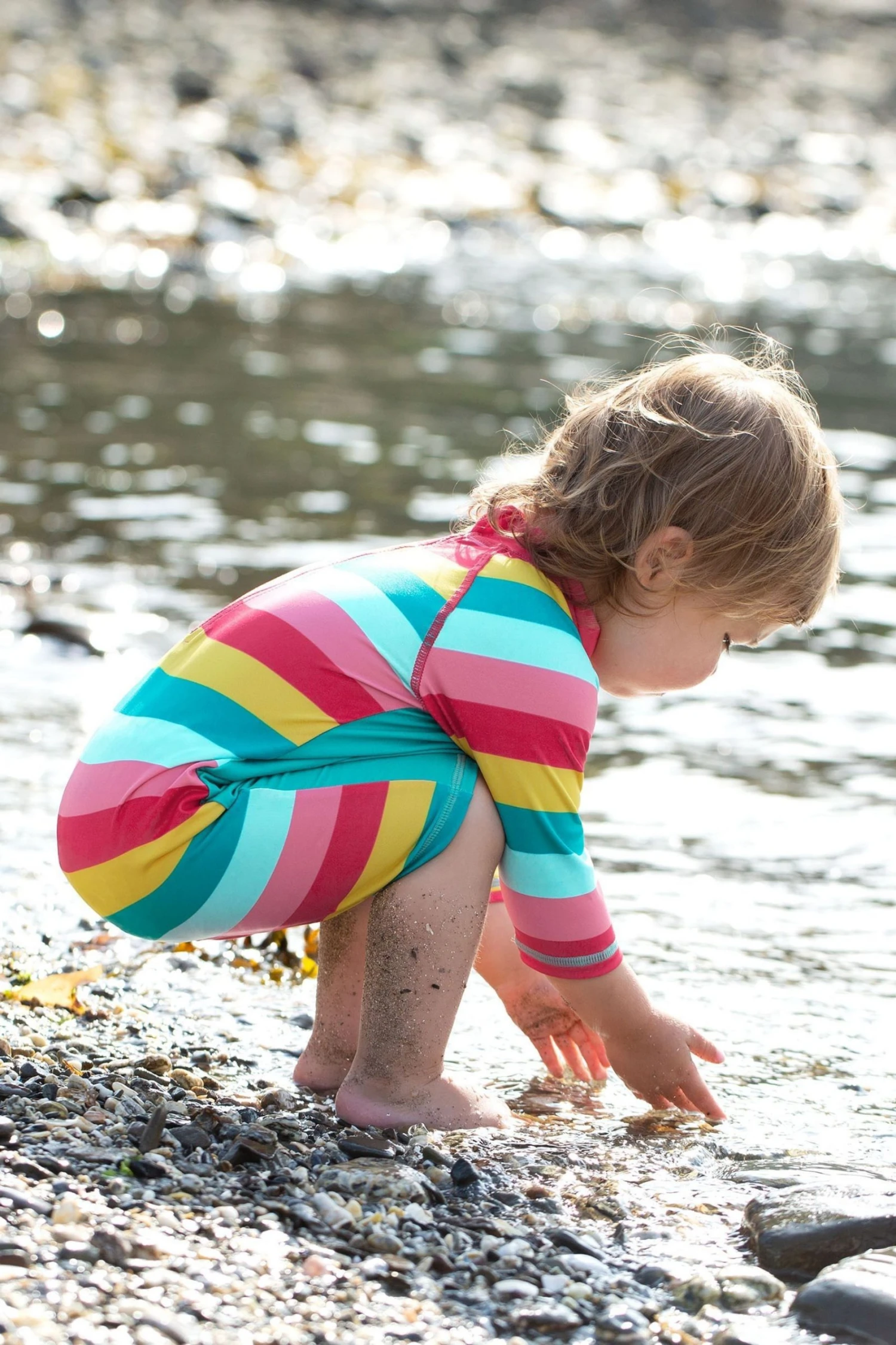 Frugi Blue Rainbow Mermaid UPF 50+ Recycled Little Sun Safe Suit 6 Frugi Blue Rainbow Mermaid UPF 50+ Recycled Little Sun Safe Suit - Image 4