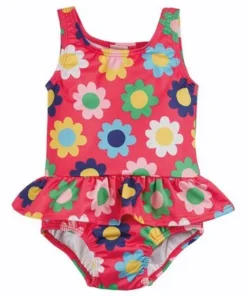 Frugi Pink Flower Power UPF 50+ Nappy Swimsuit -Our Lil Trends Sales Store unnamed file 734