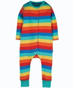 Frugi Red Organic Cotton Rainbow Stripe Footless Romper -Our Lil Trends Sales Store unnamed file 737
