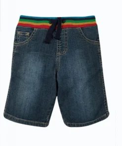 Frugi Blue Organic Cotton Stretch Denim Comfy Shorts