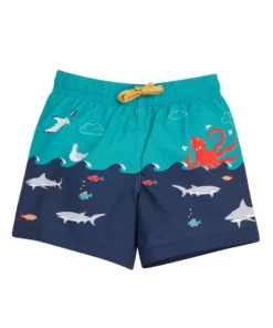 Frugi Blue Sea Shark UPF 50+ Recycled Board Shorts