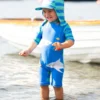 Frugi Blue Shark UPF 50+ Recycled Little Sunsafe Suit