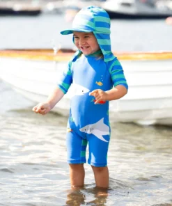 Frugi Blue Shark UPF 50+ Recycled Little Sunsafe Suit