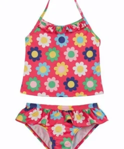 Frugi Pink Flower Power UPF 50+ Recycled Halterneck Tankini -Our Lil Trends Sales Store unnamed file 777