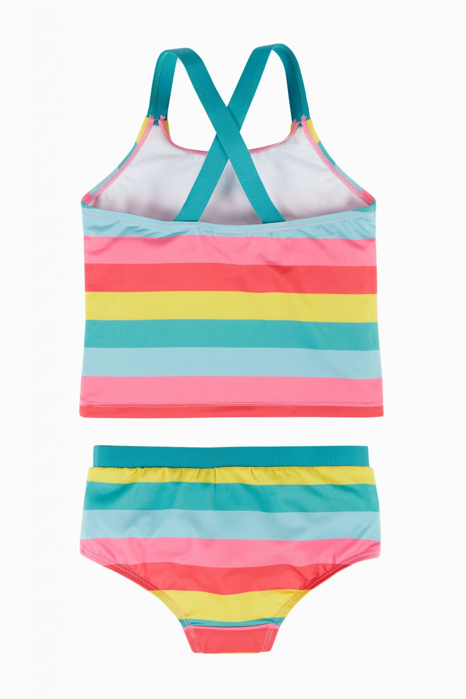 Frugi Natural Rainbow Stripe UPF 50+ Recycled Reef Tankini 4 Frugi Natural Rainbow Stripe UPF 50+ Recycled Reef Tankini - Image 2