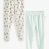 Frugi Organic Pull Up Trousers 2 Pack - Hedgehog/Breton