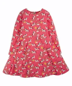 Frugi Organic Pink Unicorn Full Skirt Skater Dress -Our Lil Trends Sales Store unnamed file 82